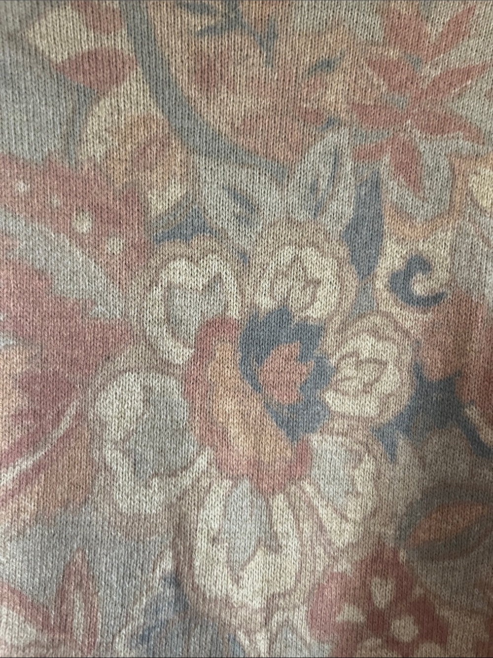 Pastel Floral V-Neck Button Cardigan Sweater linen and cotton made in Italy - Picture 9 of 10
